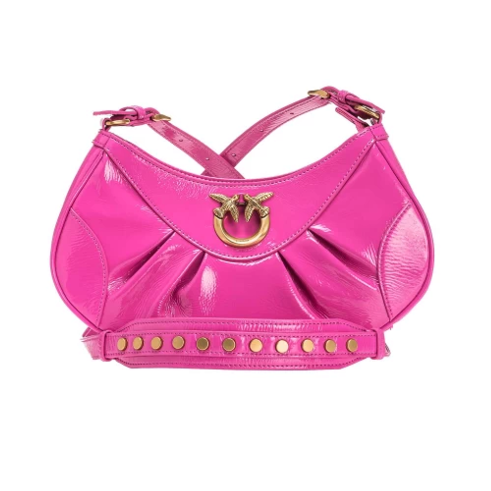 LOVE BAG LEATHER BON BON CROSSBODY - pink / antique gold