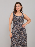 Платье П-015/черный-бежабстракция