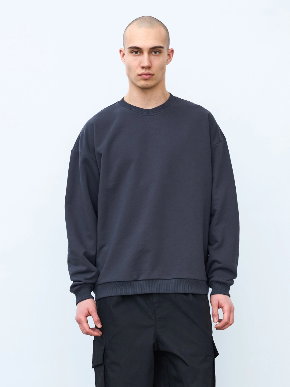 Свитшот оверсайз, без начеса (графит)