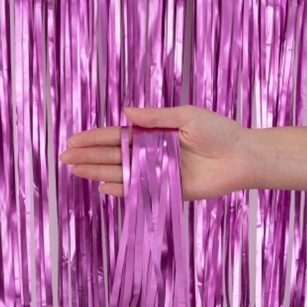 Занавес Дождик Сиреневый, Матовый металл, 100*200 см