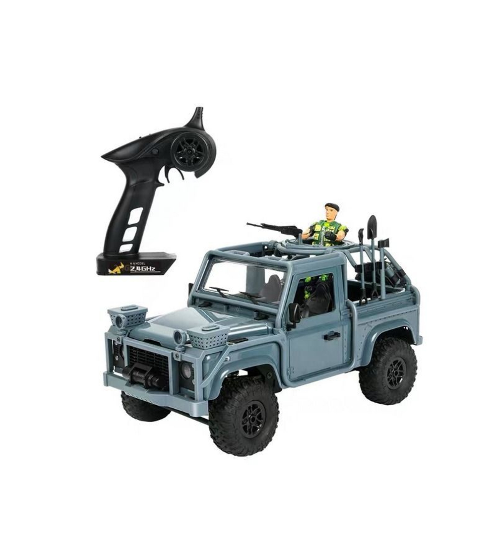 Радиоуправляемая машина MN MODEL англ. пикап Defender спецназ рейнджеров (синий) 4WD 2.4G 1/12 RTR