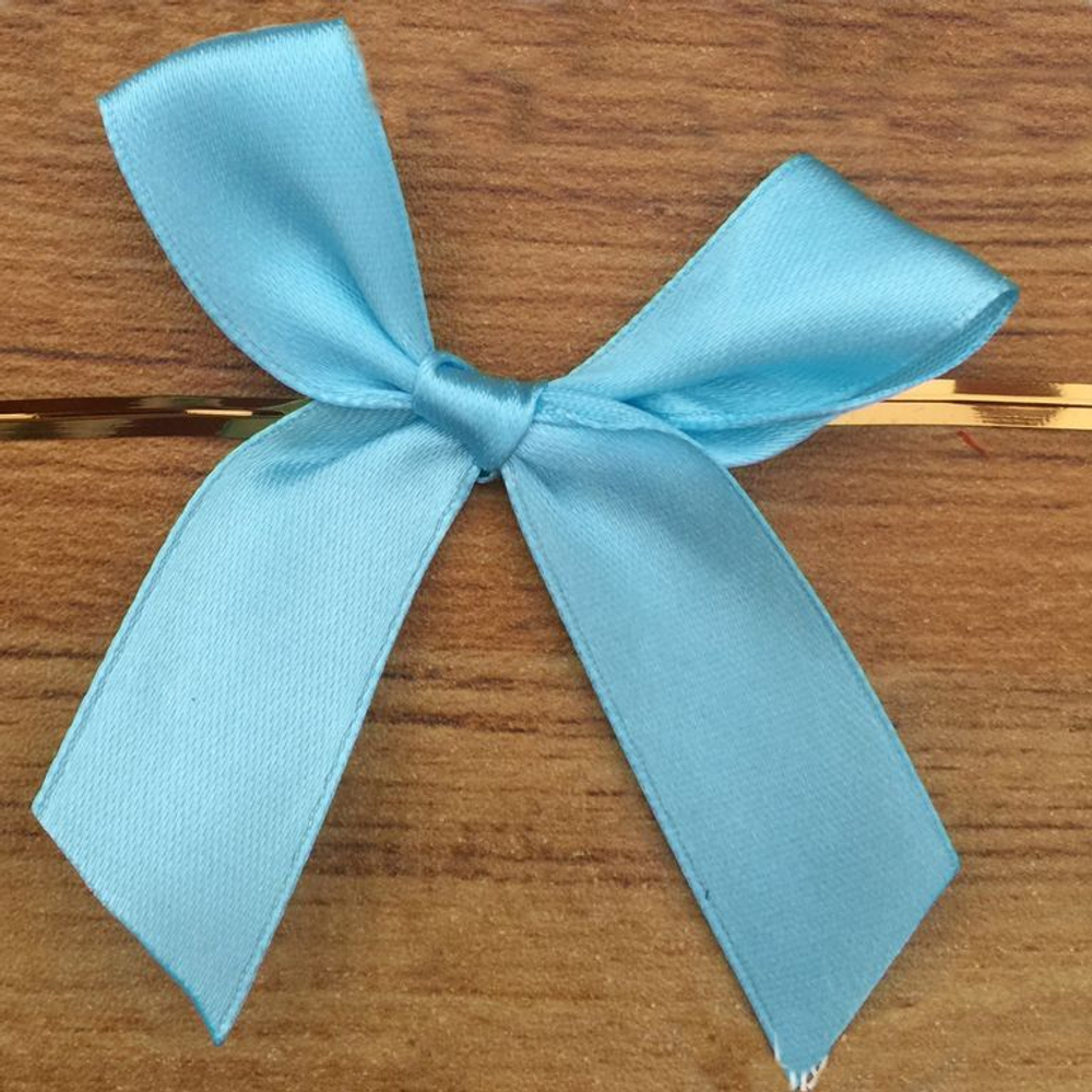 Твист лента с бантиком (голубой, 8 см) 50 шт