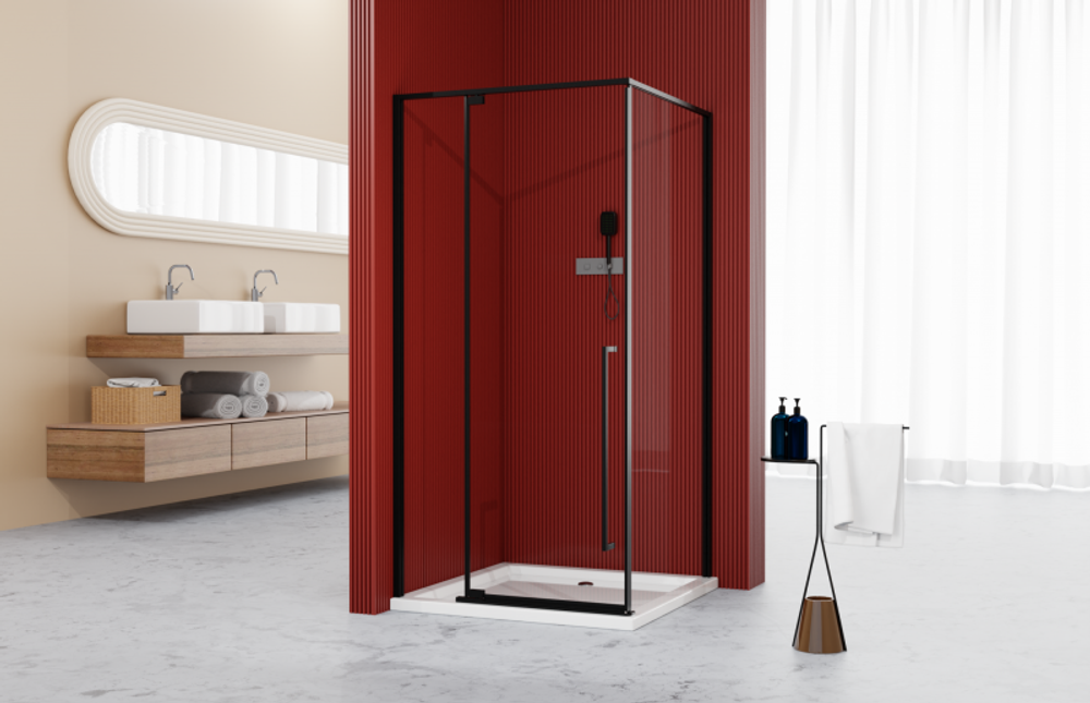 Душевое ограждение Esbano ESOGA90KVB 90x90x195 Квадратная цвет черный