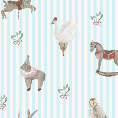 Рождественские игрушки (голубая полоска)