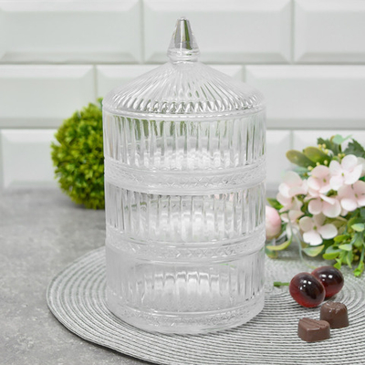 Ваза 3-х ярусная, 3*530мл, d13см, DM610L4