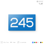 Номер на дверь 245, табличка на дверь для офиса, квартиры, кабинета, аудитории, склада, голубой 120х70 мм, Айдентика Технолоджи