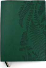 Бизнес-тетрадь А4 в клетку Папоротники, гибкая обложка - темно-зеленый Latte, тиснение блинт