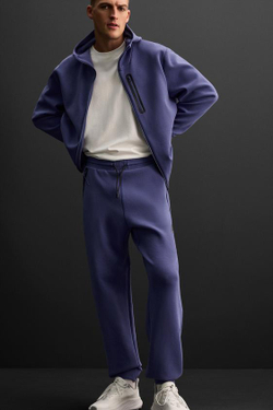 ZARA ДЖОГГЕРЫ ИЗ ВЫСОКОТЕХНОЛОГИЧНОЙ ТКАНИ С МОЛНИЯМИ, ВЫЦВЕТШИЙ СИНИЙ