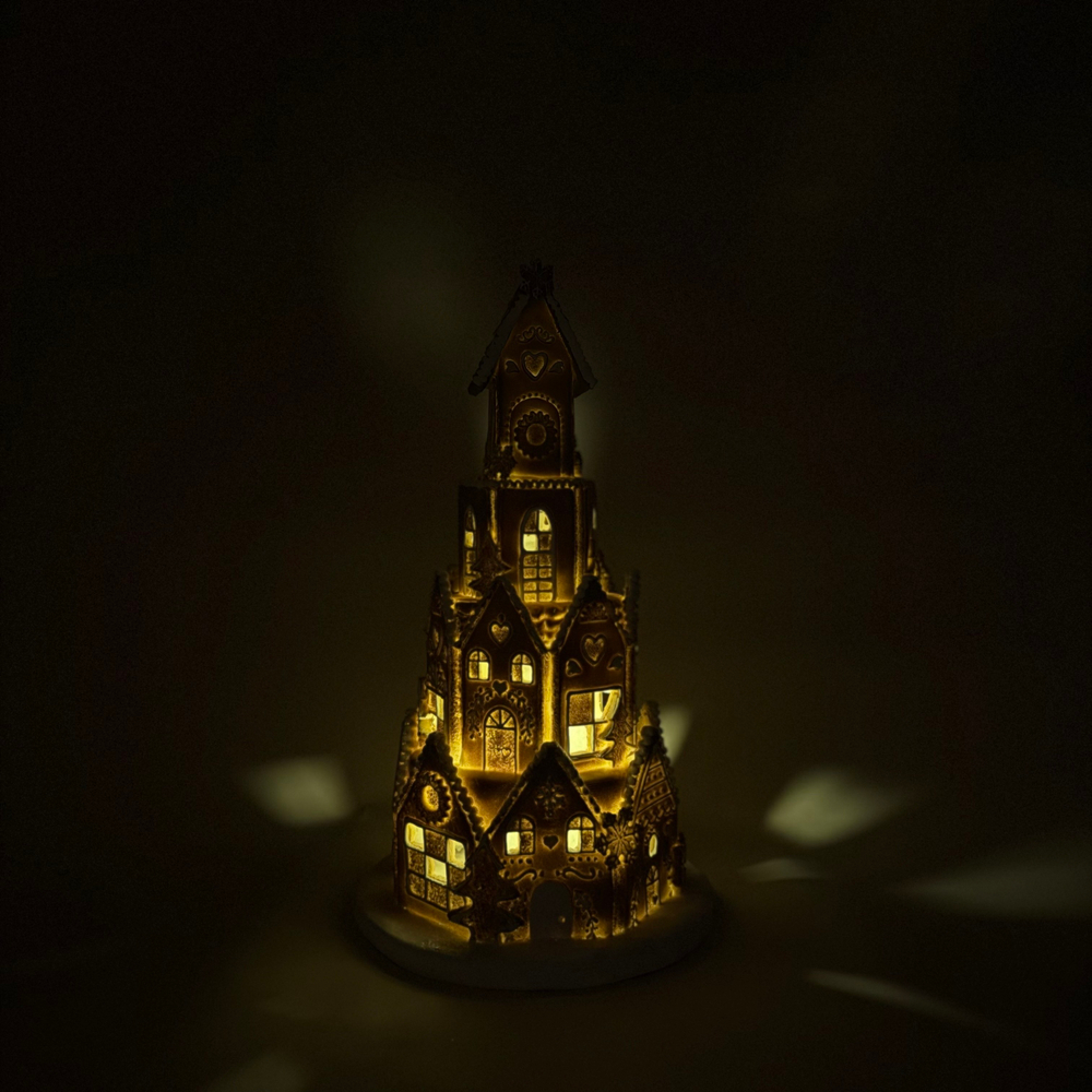 Декор светодиодный "Пряничный домик" 26,5х26,5х47см