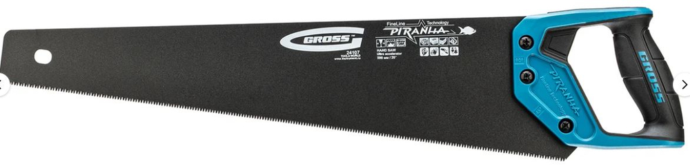 Ножовка по дереву тефлоновое покрытие. 500мм/11-12TP Gross PIRANHA 24107