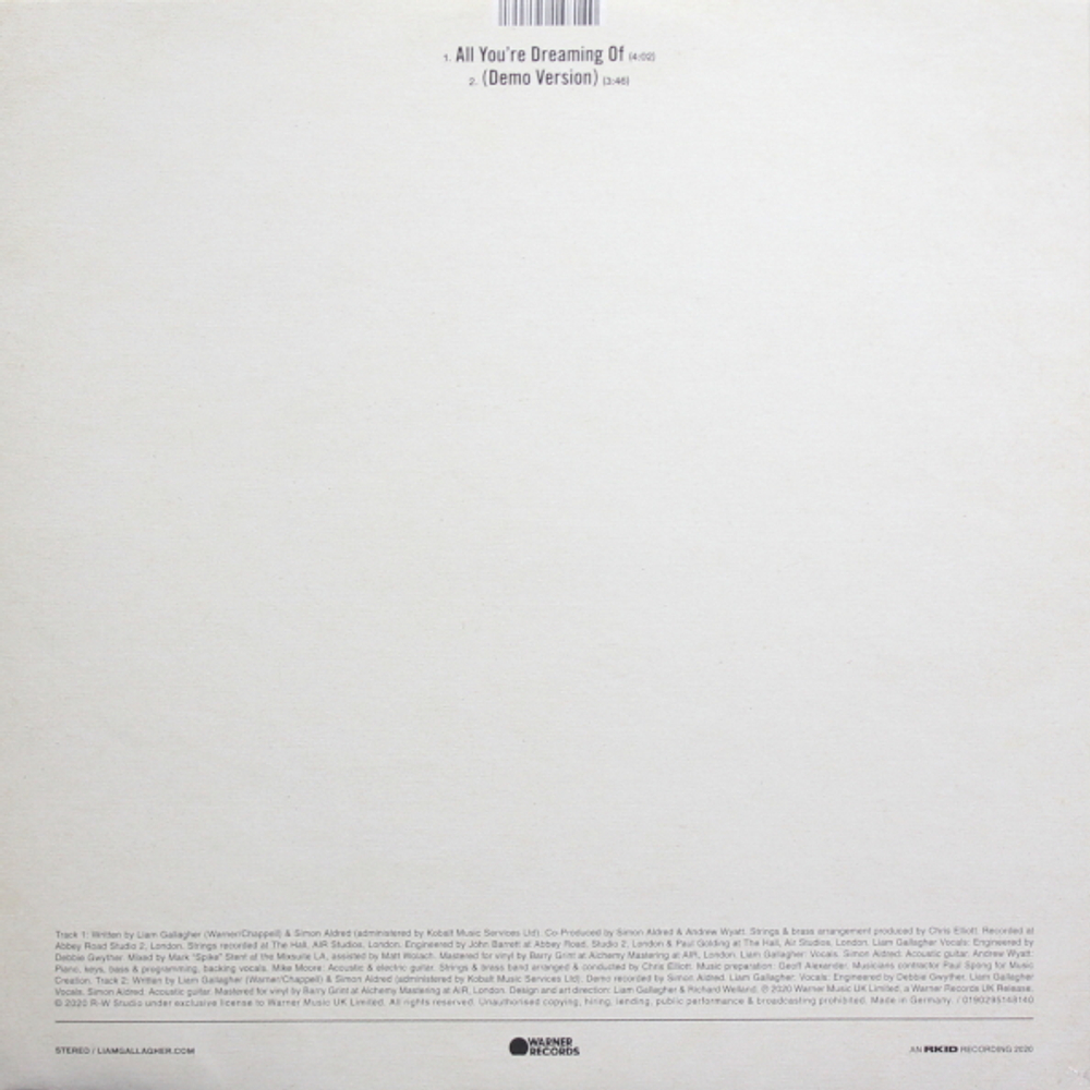 Liam Gallagher / All You're Dreaming Of…(Limited Edition)(Coloured Vinyl)(12" Vinyl Single)