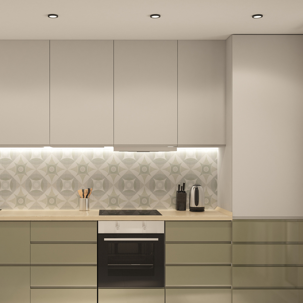 DK3012-BK Встраиваемый светильник влагозащ., IP 44, 50 Вт, GU10, черный, алюминий