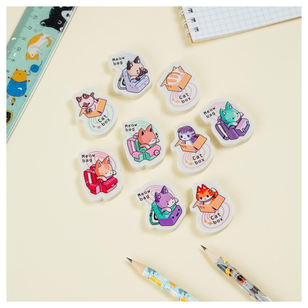 Ластик 40*30*13мм. фигурный, термопластичная резина "Meow-bag" (MESHU)