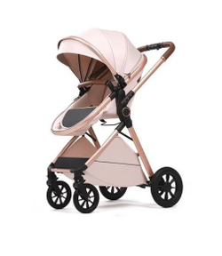 Коляска-трансформер 2в1 Luxmom V2 (V8+C), коричневый цвет