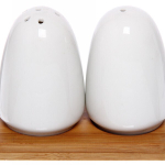 Набор для специй 2шт на бамбуковой подставке «White magic» классика