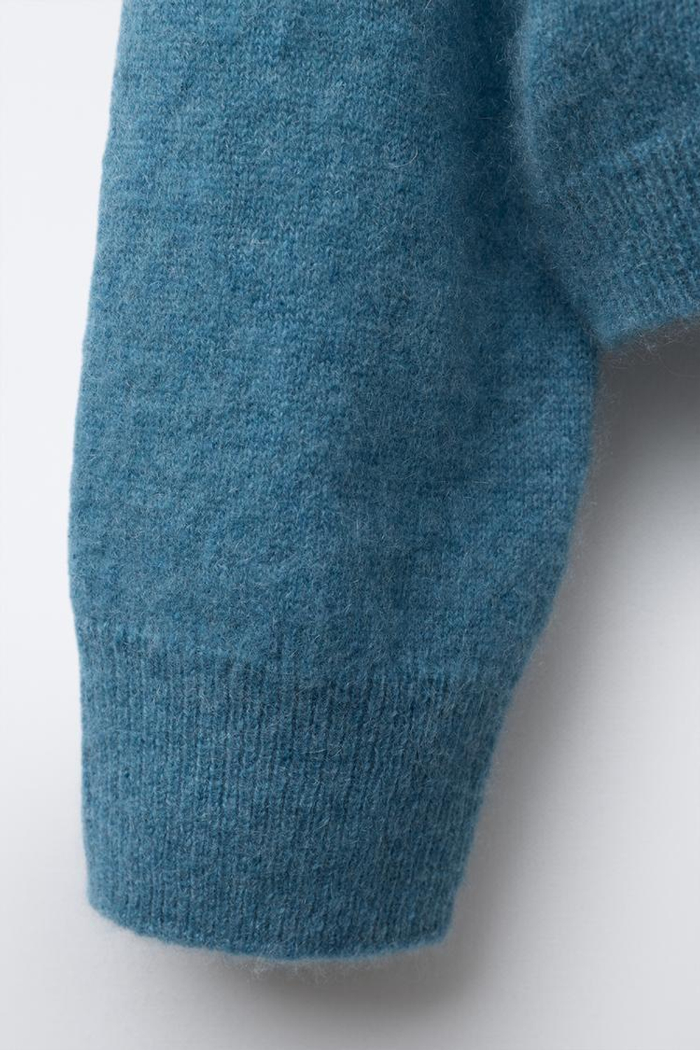 ZARA КАРДИГАН ИЗ 100% КАШЕМИРА, ЛИНЯЛЫЙ СИНИЙ