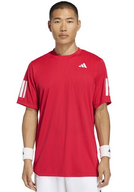 Теннисная футболка Adidas Club 3-Stripes - pure rubin