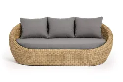 "Барселона" диван из искусственного ротанга трехместный, цвет соломенный