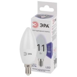 Лампа светодиодная ЭРА STD LED B35-11W-860-E14 11Вт свеча холодный дневной свет Е14 | Лампы cветодиодные Свеча (B/C)