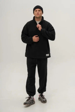 Толстовка КУЛЬТУРА "HALF ZIP FLEECE", черный
