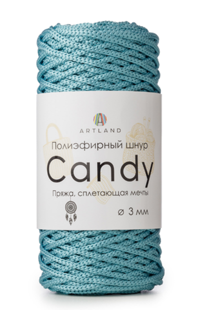 Полиэфирный шнур Candy 3 мм, 200 гр, 100м, бирюзовый