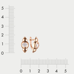 Серьги женские с фианитами из розового золота 585 пробы (арт. 024582-1102)