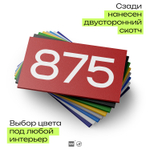 Номер на дверь 875, табличка на дверь для офиса, квартиры, кабинета, аудитории, склада, красная 120х70 мм, Айдентика Технолоджи