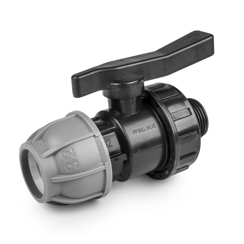 Кран для ПЭ трубы 25мм х 3/4" НР