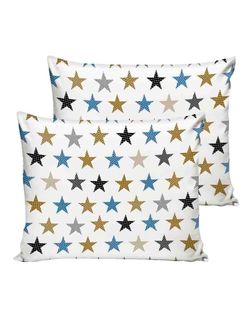 Наволочка комплект 2шт  бязь Сказка "Звезды (печворк)" 40x60 см на молнии
