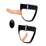 Женский вибрострапон 20см на поясе с вагинальной вибропробкой 12,5см и пультом ДУ Bior Toys Erowoman-Eroman EE-10297