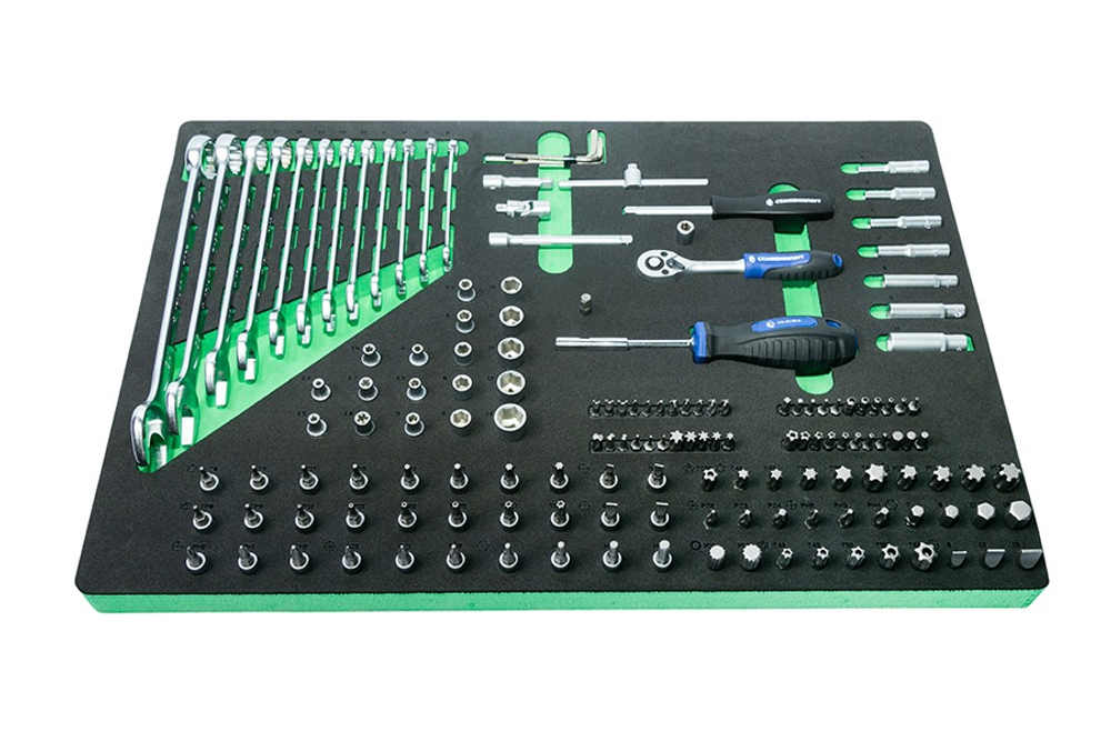 Тележка инструм. КР на колесах 5 ящ. с инструментом 232 предмета СТАНКОИМПОРТ BTD-271051CIS red 232