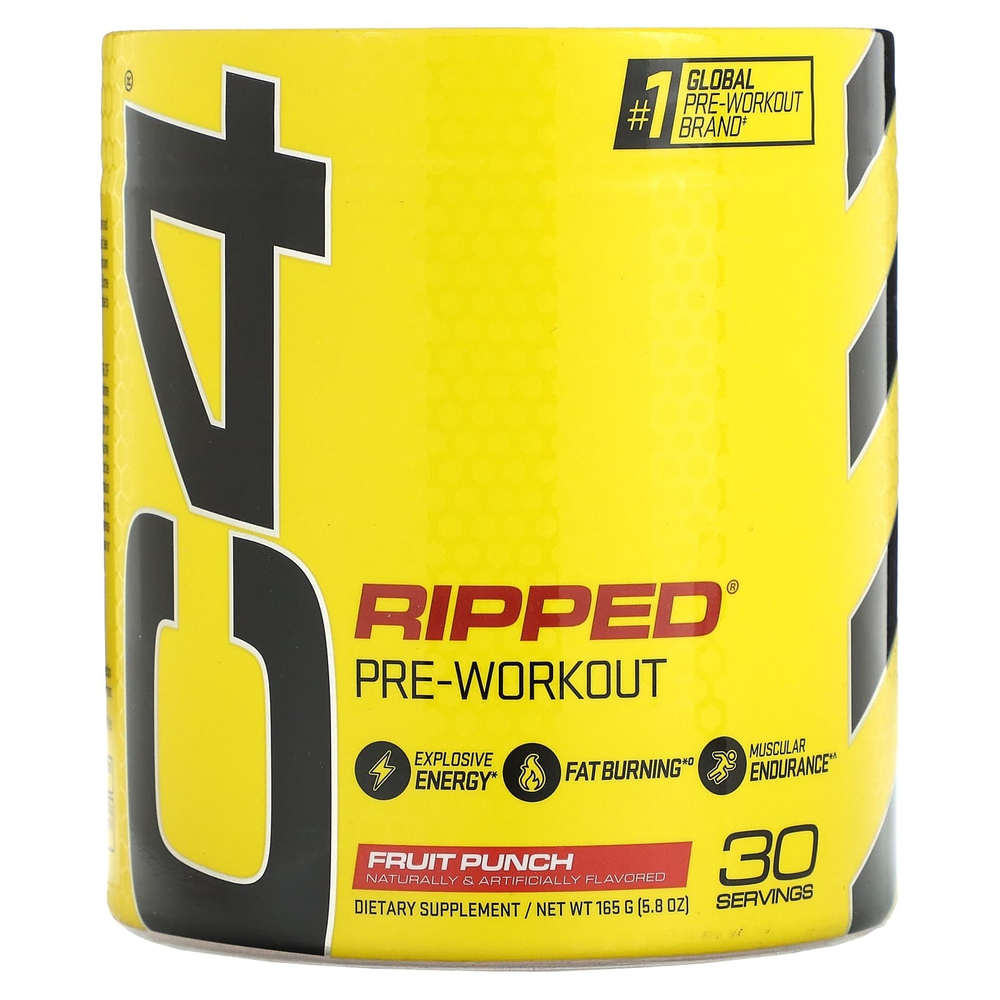C4 / Cellucor, C4 Ripped, предтренировочный комплекс, фруктовый пунш, 165 г (5,8 унции)