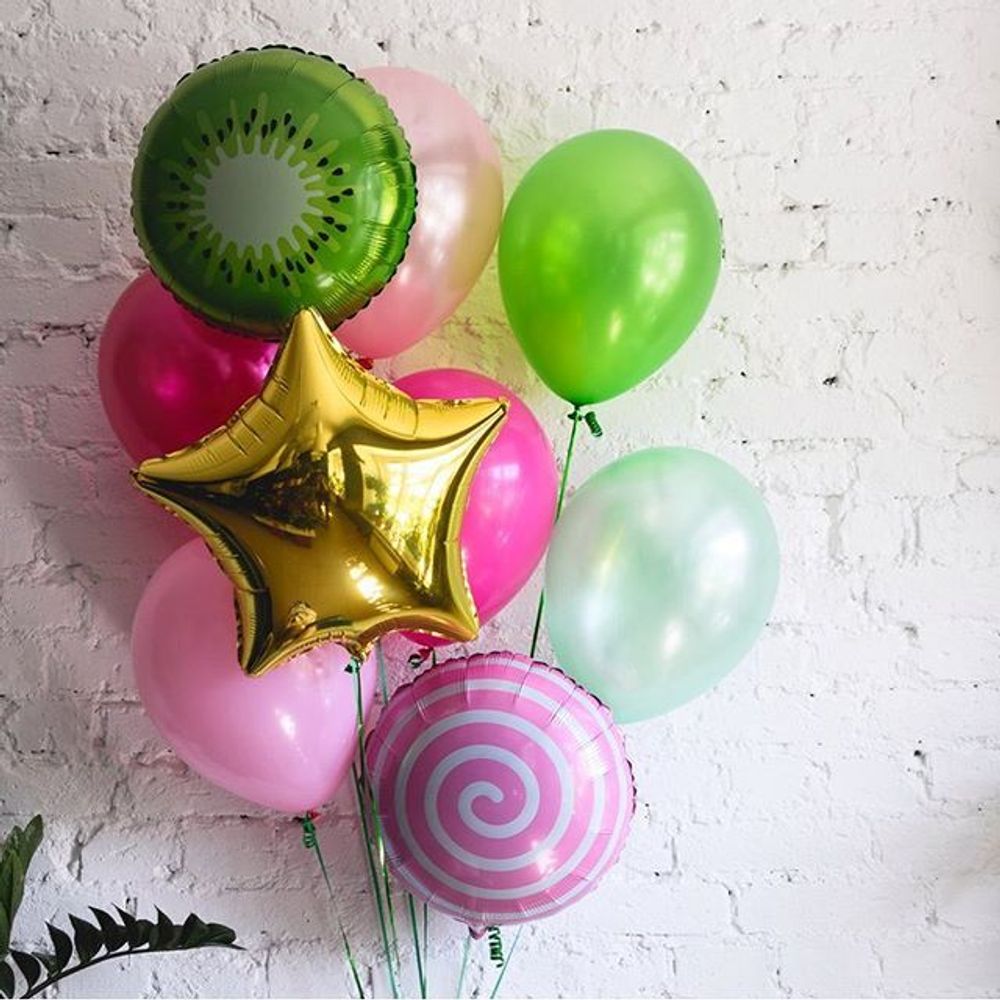 Шар (18"/46 см) Круг, Киви, Зеленый