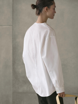 Massimo Dutti Рубашка из поплина с декоративными деталями на груди, белый