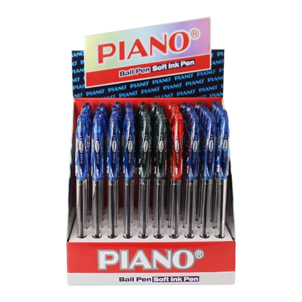 Ручка шариковая, масляная, Piano, 3 цвета чернил, прозрачный корпус, 50 шт