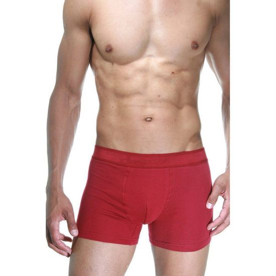 Набор мужских трусов боксеров 3в1 (красные с принтом, черные, красные) DARKZONE DZN9037