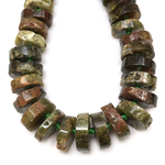 Гранат зеленый Гроссуляр ок.20х6 мм, бусины - рондели (нить 40 см)