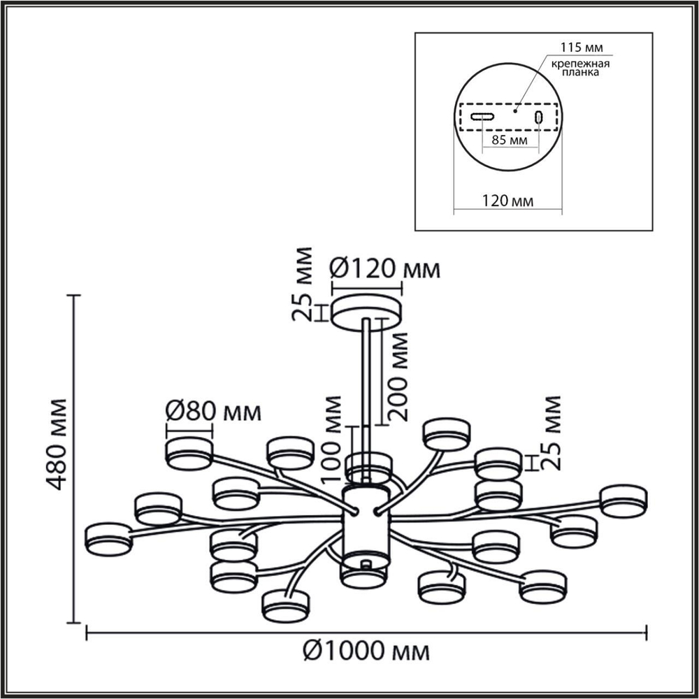 8265/18 COMFI LN26 металл, белый Люстра GX53 LED 18*7W 220V TORINA