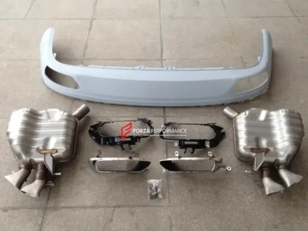 Диффузор заднего бампера c насадками на выхлоп в стиле W12 для AUDI A8 D4 2013 - 2018 Ауди