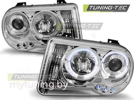 Передние фары angel eyes chrome для Chrysler 300C