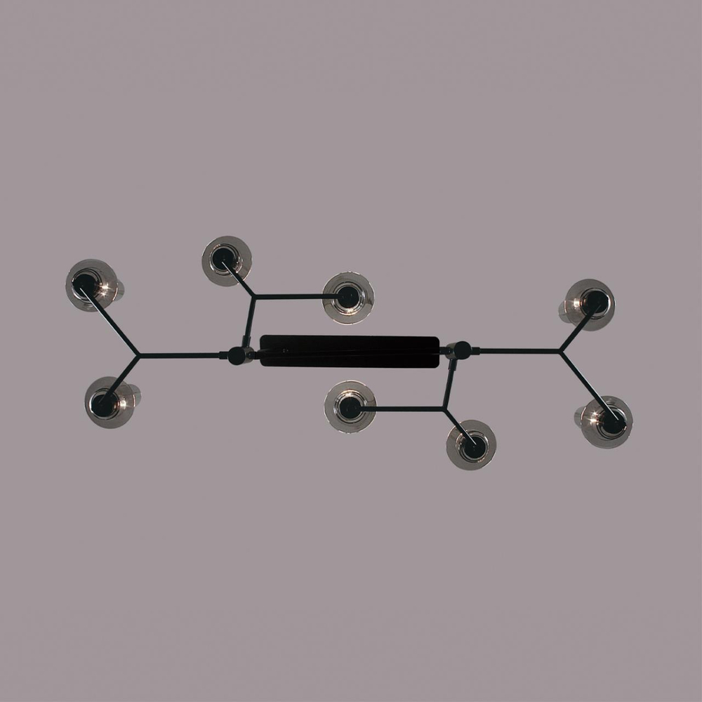 6555/8C CLASSI LN25 30 черный/дымчатый/металл/стекло Люстра потолочная E14 8*40W 220V MADONNA