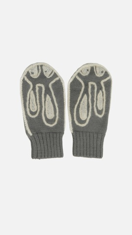 Серые варежки «Зайчики»