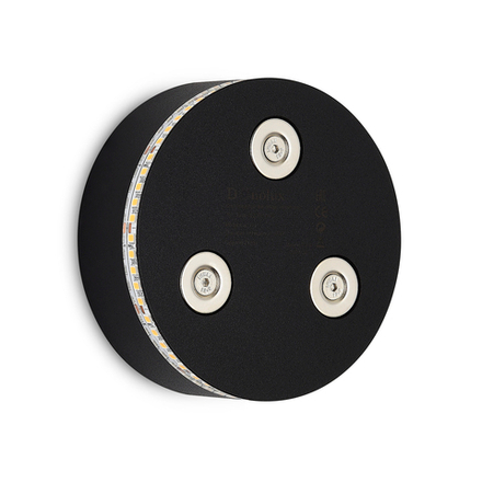 Светодиодное магнитное основание, 7Вт, 200Лм, 3000К, недиммируемый, D99, 5*W34мм, черный