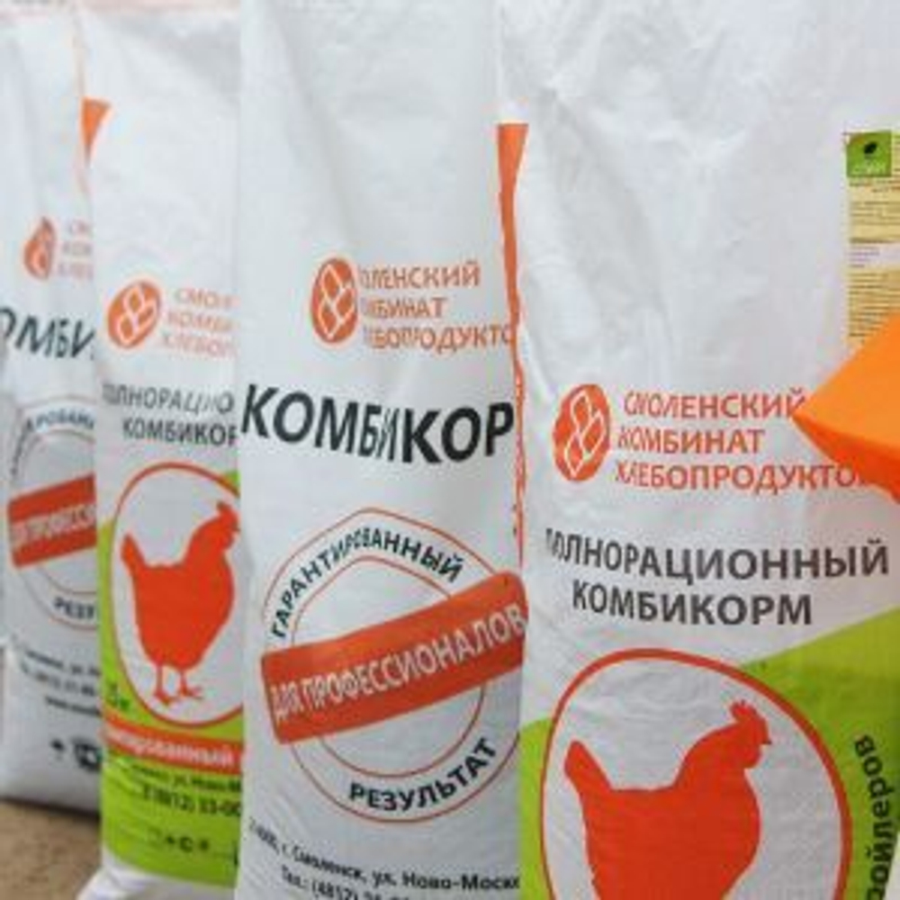 Комбикорм для цыплят-бройлеров ПК-5 от 11 до 21 дня 25 кг Смоленский КХП  ГОСТ 18221