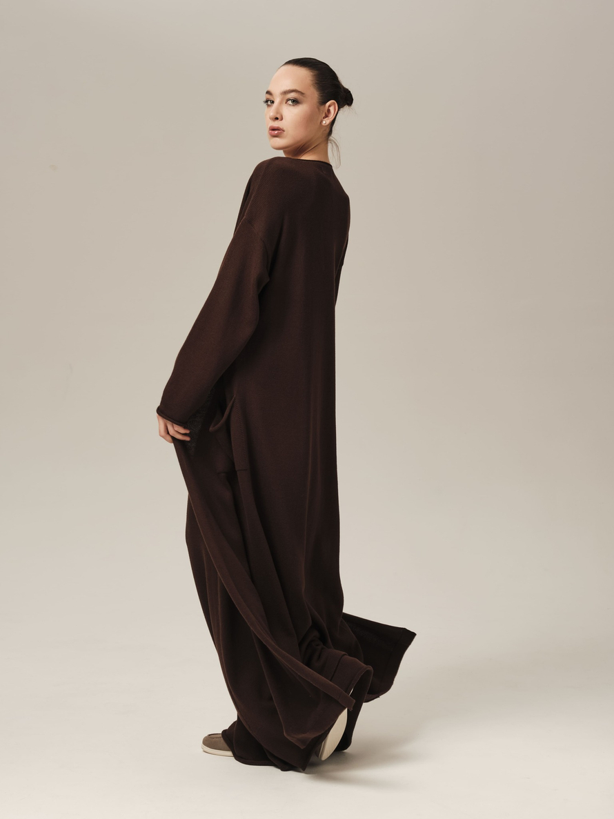 C0385-03 т.коричневый L-XL/164 Кардиган dbr