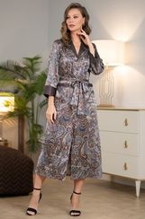 Длинный шелковый халат на пуговицах MIA-Amore GINA ДЖИНА 3819