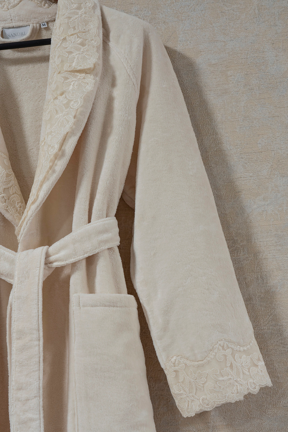Халат женский Sandri Lace-7 Beige/Beige