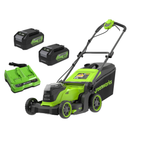 Газонокосилка аккумуляторная Greenworks GD24X2LM411 , 2х24V, 41 см, бесщеточная, c 2хАКБ 4Ач и двойное ЗУ (2520907UD)
