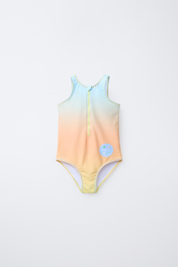 ZARA КУПАЛЬНИК С МОЛНИЕЙ И ПРИНТОМ MAUI & SONS ®, ОРАНЖЕВЫЙ