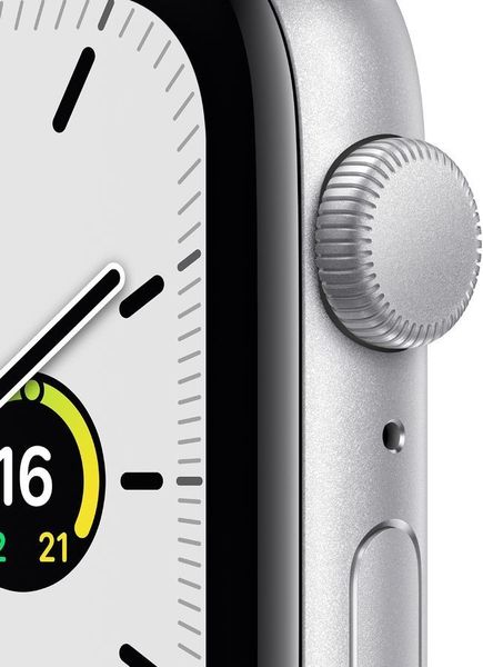 Часы Apple Watch SE GPS 44mm Aluminum Case with Sport Band Серебристый / синий 2021 (MKQ43)